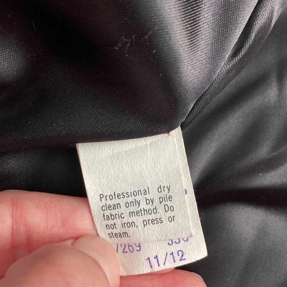 Vintage 80s 90s Outerlayers Mouton Faux Fur Short Black Winter Zipper Jacket - Picture 13 of 16